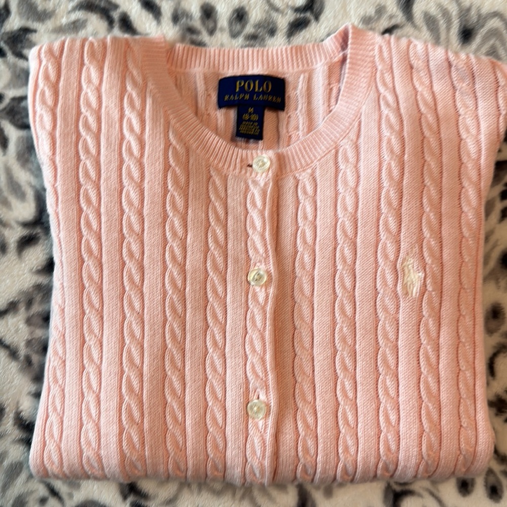 Polo By Ralph Lauren Cardigan, Size Medium (8-10)